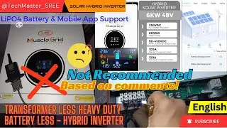 Unboxing & Testing - MuscleGrid Inverter 6.2 KW Transformer less Solar -Mobile App Support- ENGLISH