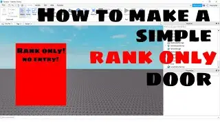 How To Make A Simple RANK-ONLY Door | Roblox Studio