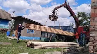 КАМАЗ 5320  кран манипулятор разгрузка доски