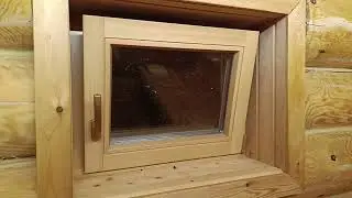 Качественное  Окно для Парной и Сауны Массив с термостеклопакетом поворотно откидное фунитурой  Roto