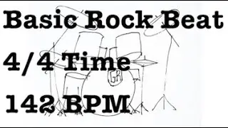 142 BPM Rock Drum Beat - 4/4 Time - Rock Drum Backing Track- Drum Loop 142 Beats per Minute - 142BPM