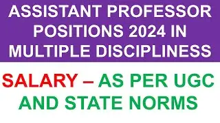 ASSISTANT PROFESSOR POSITIONS 2024 IN MULTIPLE DISCIPLINES