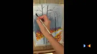 How to paint an autumn landscape. For kids