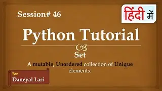 Set in Python | Python Tutorial in Hindi | #46