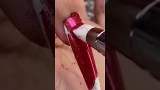 #460 💖💖+500 Blood Spatter Chrome Nail 🩸💅🏽🦋♥️ 🦋#shorts