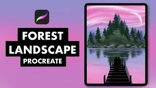 Forest Landscape Painting in Procreate (#Shorts)
