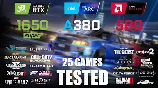 GTX 1650S 4GB vs ARC A380 6GB vs RX 580 8GB | i5-13600K | 1080p - 25 Games Tested