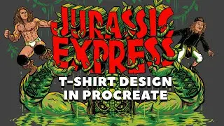 Jurassic Express T-Shirt Design Process in Procreate