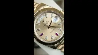✨ Unveiling the timeless elegance of the Rolex Day-Date II 218238 with a rare ruby dial