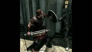 Hadvar VS Krev the Skinner Skyrim fight #Shorts