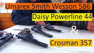 Сравнение Umarex Smith-Wesson 586 с Umarex-Daisy Powerline 44 и Crosman 357