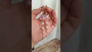 #серьги аква-кварц #украшения #серьги розовый аква-кварц и жемчуг