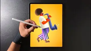 The Saxophonist 🎷 Character Drawing in Procreate