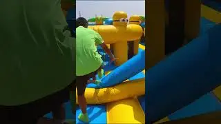 Play with friends in the inflatable park  #inflatable #whackamole #playing #funny
