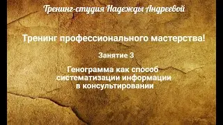 Тренинг профессионального мастерства, Занятие 3