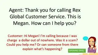 Call Center Mock Call Practice: play the line of agent.