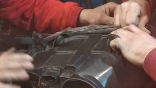 Fiat DOBLO вскрытие фары под Би-линзы