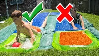 Don't Choose the WRONG Slide - BackYard WaterPark Challenge