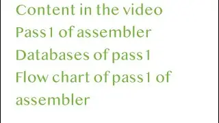 System programming:: Assembler pass1