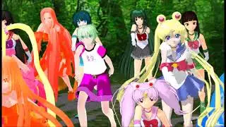 (MMD)真珠美人魚和美少女戰士們一起跳孔明舞