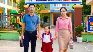 My Daughter’s First Day at School - Homemade Cake Celebration with My Family| Ly Phuc An