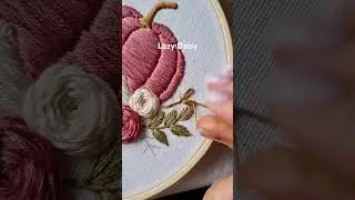 Lazy Daisy stitch tutorial #embroidery #handembroidery #handmade #stitch #art #pumpkin #fall #craft