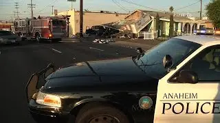 Anaheim Ca. Vehicle into a structure 2-12-16