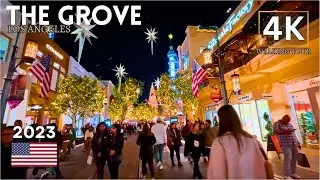 The Grove Los Angeles 4K Christmas Farmers Market California 🇺🇲USA Walking Tour