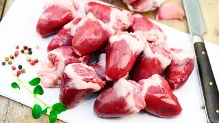 Fried CHICKEN HEARTS in sour cream for 10 minutes | The fastest recipe without problems