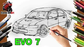 วาดรถ Mitsubishi Lancer Evo 7