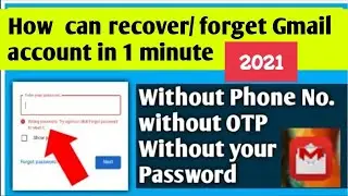 How To Recover Gmail Account Without Phone Number WithOut verification