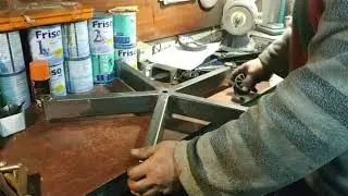 Computer chair repair. Making a new leg on wheels.
