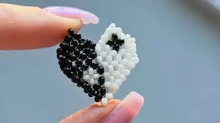 Beaded Heart Yin Yang Tutorial | DIY 🤍🖤