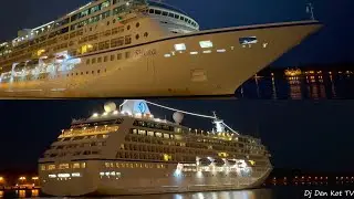 Sirena cruise ship leaving Klaipeda Port
