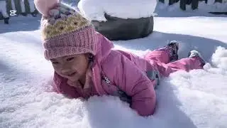 Playing in the snow #kids #highlights 