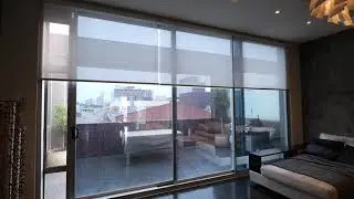Manual blinds converted to motorised in chic apartment