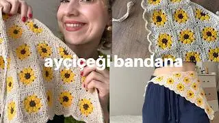 How to knit a sunflower bandana? 💛🌻