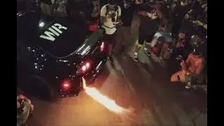 TOYOTA SUPRA SHOOTS 6 FOOT FLAMES AT CAR MEET