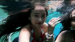 swimming in cold and clear water in Karangasem with Rumas Alvia.