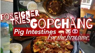 Foreigner tries pig intestines (Gopchang)! | | Weekly Korea Vlog