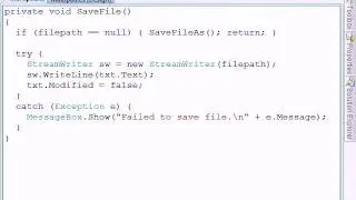 C# Text Editor - 04 - Save SaveAs