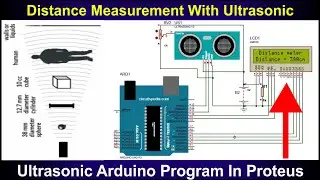 Distance Measurement With Ultrasonic Sensor । Arduino Program For Ultrasonic Sensor In Proteus 💻