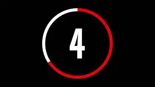 10 Second Countdown Timer Red and White on Black Screen for Workout and Fitness Videos.