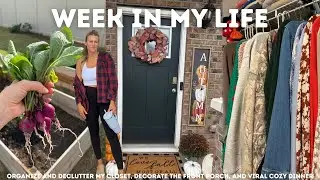 WEEK IN MY LIFE VLOG // decorate the front porch, declutter my closet, viral lobster pasta dinner