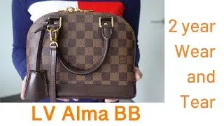 LOUIS VUITTON ALMA BB REVIEW | What’s in my bag? 2 Year Wear and Tear