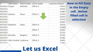 How to fill Empty Cell below filled cell in Excel