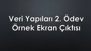 Veri Yapıları 2. Ödev Ekran Çıktısı