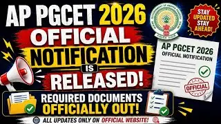 AP PGCET 2026 Official Notification Released | Required Documents Out | Latest Updates