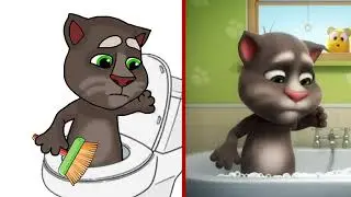 Bubble Fun With My Talking Tom 2  Funny drawing meme  Laugh Talking to funny drawing Meme 🤣😂