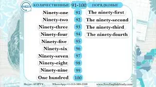 NUMERAL 91-100 ЧИСЛИТЕЛЬНЫЕ